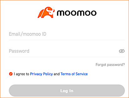 moomoo email password log in